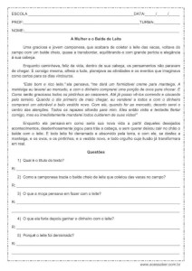 Interpretação de texto: A mulher e o balde de leite – 3º ou 4º ano Interpretação de texto: A mulher e o balde de leite - 3º ou 4º ano