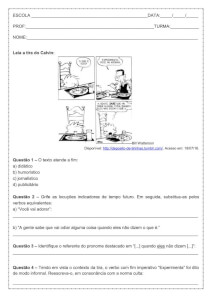 Atividade de português: Tempo Verbal – Futuro – 7º ano Atividade de língua portuguesa: Tempo Verbal - Futuro - 7º ano