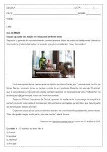 Atividade de português: Grau do diminutivo – 9º ano Atividade de língua portuguesa: Grau do diminutivo - 9º ano