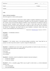 Atividade de língua portuguesa: Ponto e vírgula - 8º ano