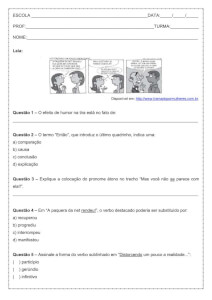 Atividade de língua portuguesa: Colocação pronominal - 9º ano