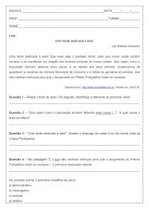 Atividade de língua portuguesa: Crase - 9º ano