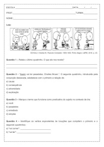 Atividade de português: Predicativo do sujeito – 8º ano Atividade de língua portuguesa: Predicativo do sujeito - 8º ano