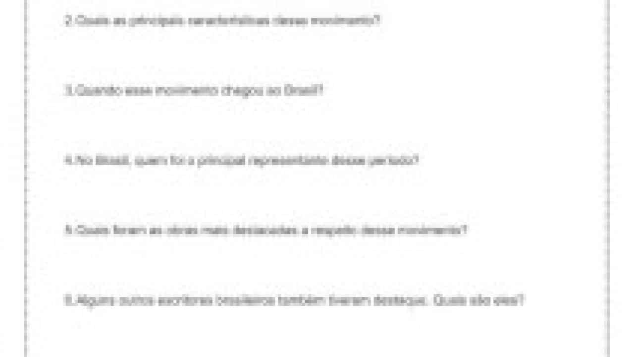 Os 20 Melhores Exercícios sobre Naturalismo com Gabarito