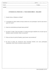 Atividade de literatura: Realismo - 2º ano do ensino médio