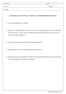 Atividade de literatura: Parnasianismo no Brasil - 2º ano do ensino médio