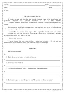 Interpretação de texto: Aprendendo com os erros – 5º ou 6º ano Interpretação de texto: Aprendendo com os erros - 5º ou 6º ano