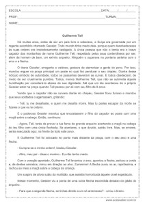 Interpretação de texto: Guilherme Tell - 5º ou 6º ano