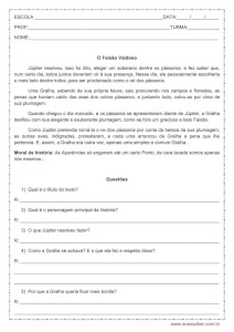 Interpretação de texto: O faisão vaidoso - 4º ou 5º ano