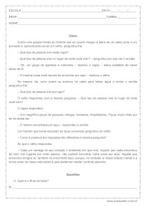 Interpretação de texto: Oásis – 4º ou 5º ano Interpretação de texto: Oásis - 4º ou 5º ano