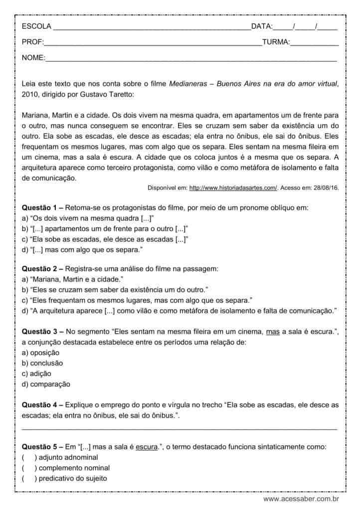 Exercicio de Portugues, PDF, Comunicação