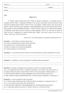 Interpretação de texto: Natal de rei – 7º ano Interpretação de texto: Natal de rei - 7º ano
