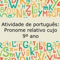 atividade de portugues pronome relativo cujo – 9º ano