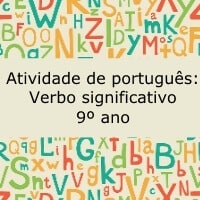Atividade de português: Verbo significativo - 9º ano