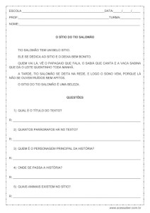 Interpretação de texto: O sítio do tio Salomão – 2º ou 3º ano do ensino fundamental Interpretação de texto: O sítio do tio Salomão - 2º ou 3º ano do ensino fundamental