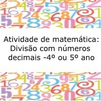 Atividade de matemática: Divisão de números decimais - 4º ou 5º ano