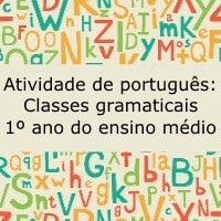 Atividade de Português: Classes gramaticais - 1º ano do Ensino Médio