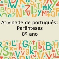 Atividade de português: Parênteses - 8º ano