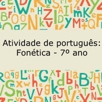 Atividade de potuguês: Fonética - 7º ano