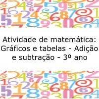 Atividade de matemática: Gráficos e tabelas - adição e subtração - 3º ano