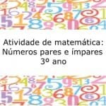 Atividade de matemática: Números pares e ímpares – 3º ano