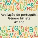 Avaliação de português: Gênero bilhete – 4º ano