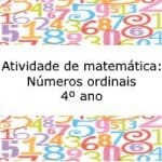 Atividade de matemática: Números ordinais – 4º ano