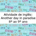 Atividade de inglês: Another day In paradise – 8º ou 9º