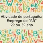 Atividade de português: Emprego do “RR” – 2º ou 3º ano