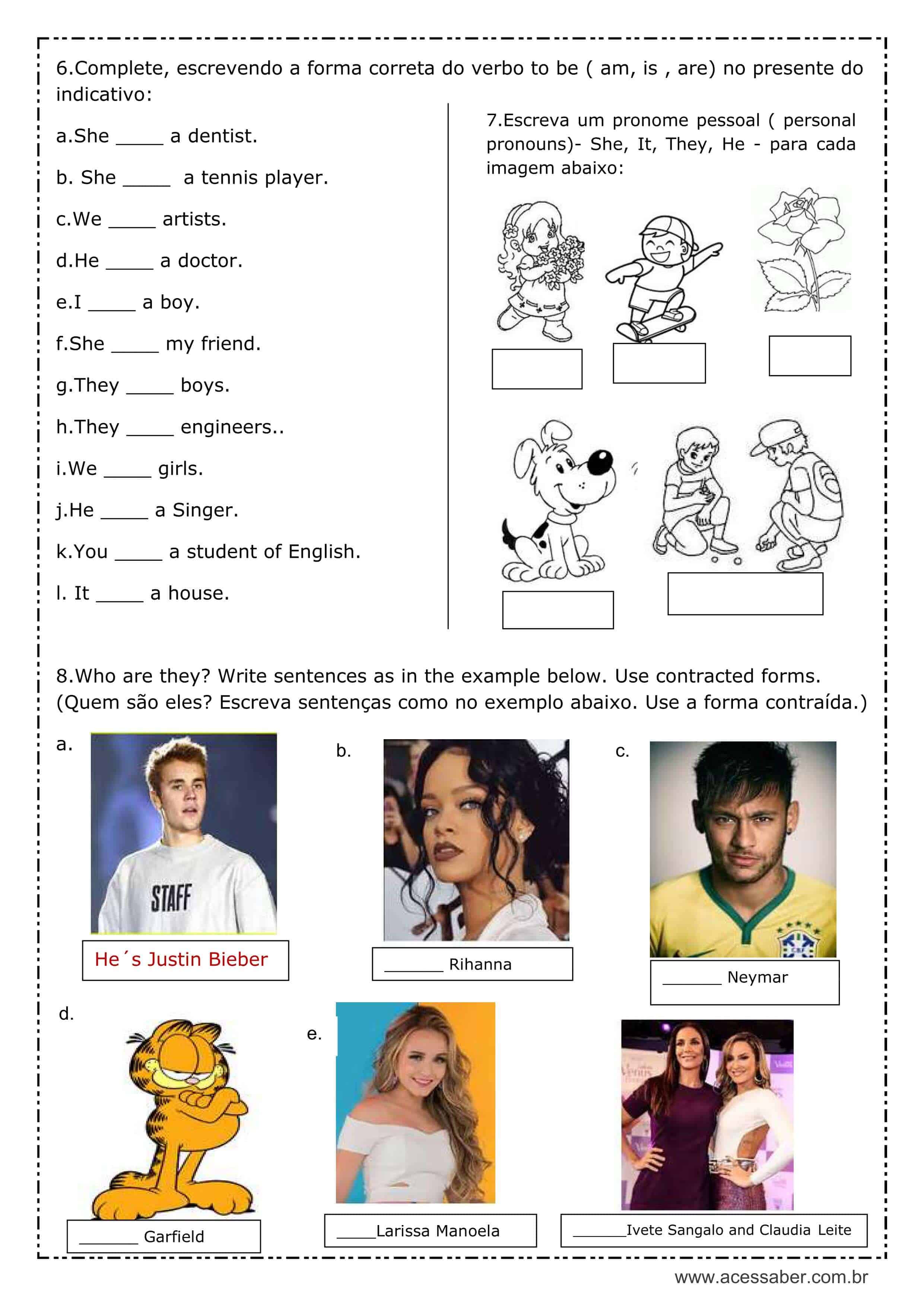 AVALIAÇÃO DE INGLÊS - 3º BIMESTRE (7º ANO).doc