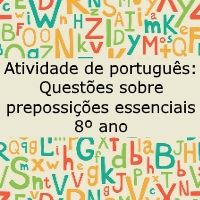 Ensino Fundamental 8º Ano: Exercícios de português 2010 - CSVP