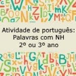 Atividade de português: Palavras com NH – 2º ou 3º ano