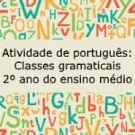 Atividade de Português: Classes gramaticais – 2º ano do ensino médio
