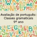 Avaliação de Português: Classes gramaticais – 9º ano