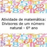 Atividade de matemática: Divisores de um número natural – 6º ano