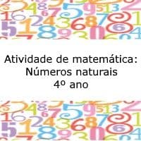 Atividade de matemática: Números naturais - 4º ano