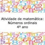 Atividade de matemática: Números ordinais – 4º ano
