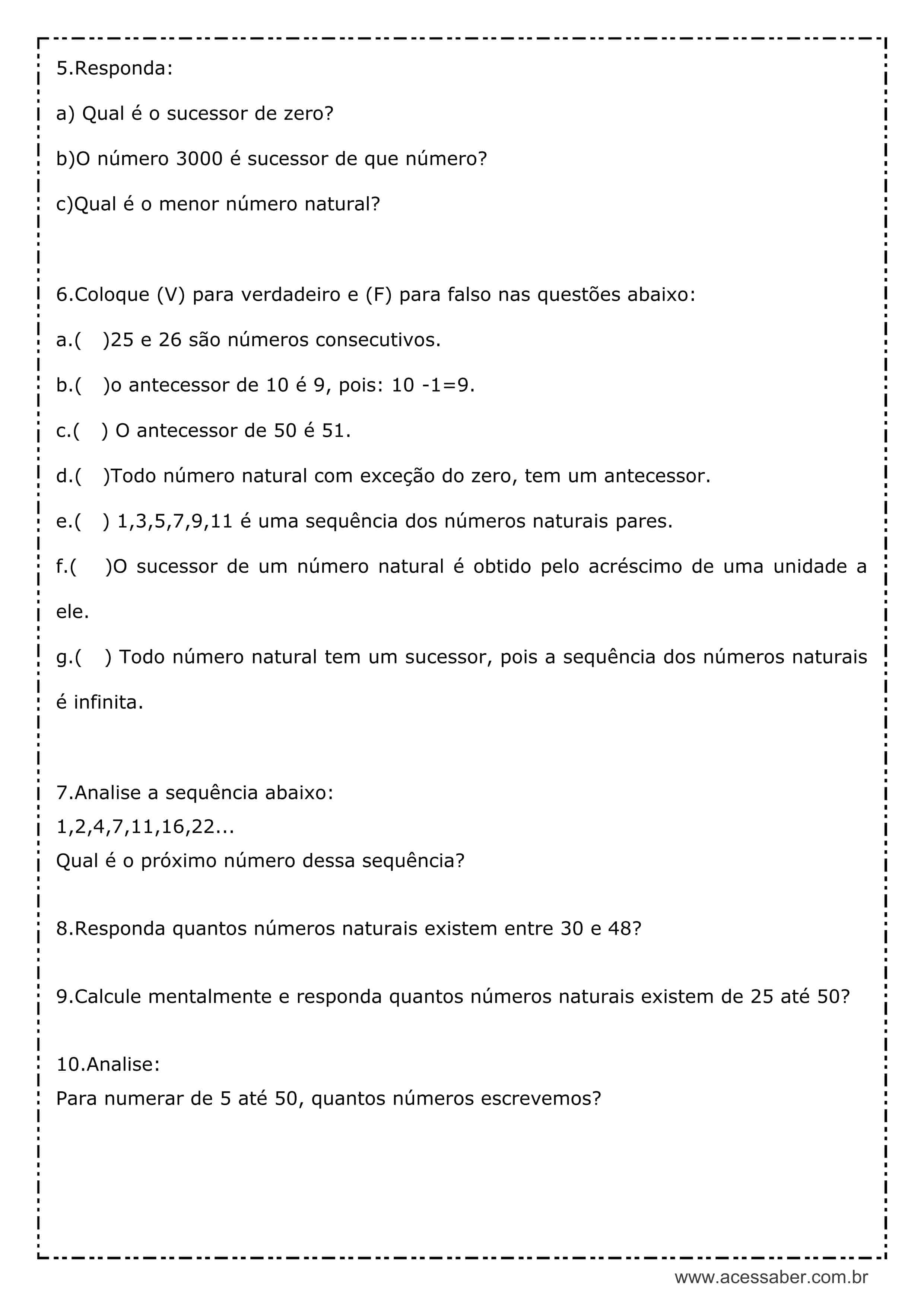 Perguntas de matemática 6ano