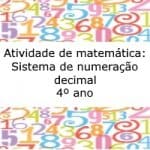 Atividade de matemática: Sistema de numeração decimal – 4º ano