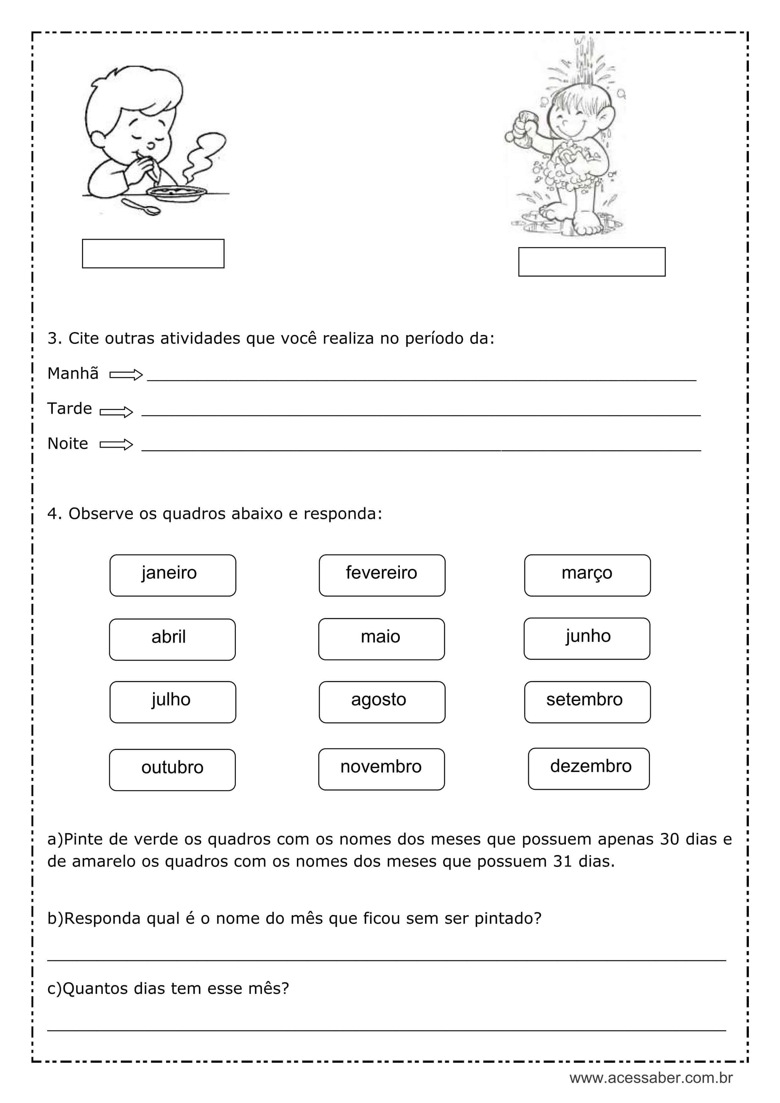 ATIVIDADE DE MATEMÁTICA - 4 ANO - MEDINDO O TEMPO - Educação Especial