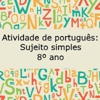Atividade de português: Sujeito simples – 8º ano