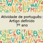 Atividade de português: Artigo definido – 7º ano