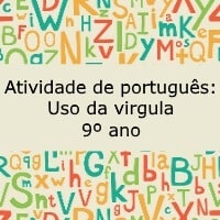 Atividade de português Uso da virgula – 9º ano Atividade de português Uso da virgula - 9º ano