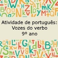 Atividade de português Vozes do verbo – 9º ano