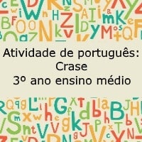 Atividade de português Crase - 3º ano ensino médio