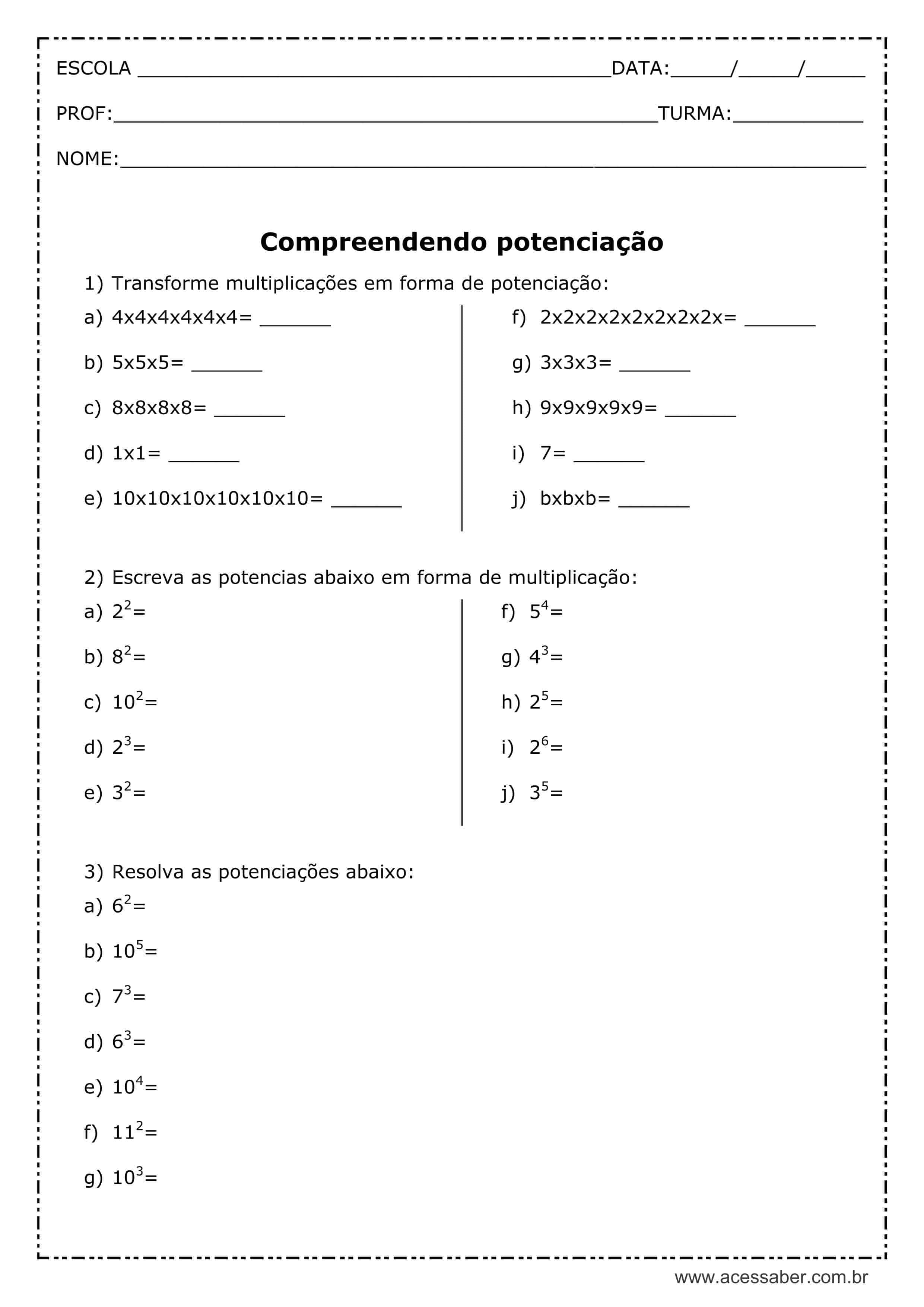 Pot Ncia Atividades Para Imprimir Matem Tica Educa O Infantil The Best Porn Website