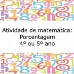 Atividade de matemática: Porcentagem – 4º ou 5º ano