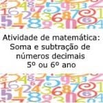 Atividade de matemática: Números decimais – 5º ou 6º ano