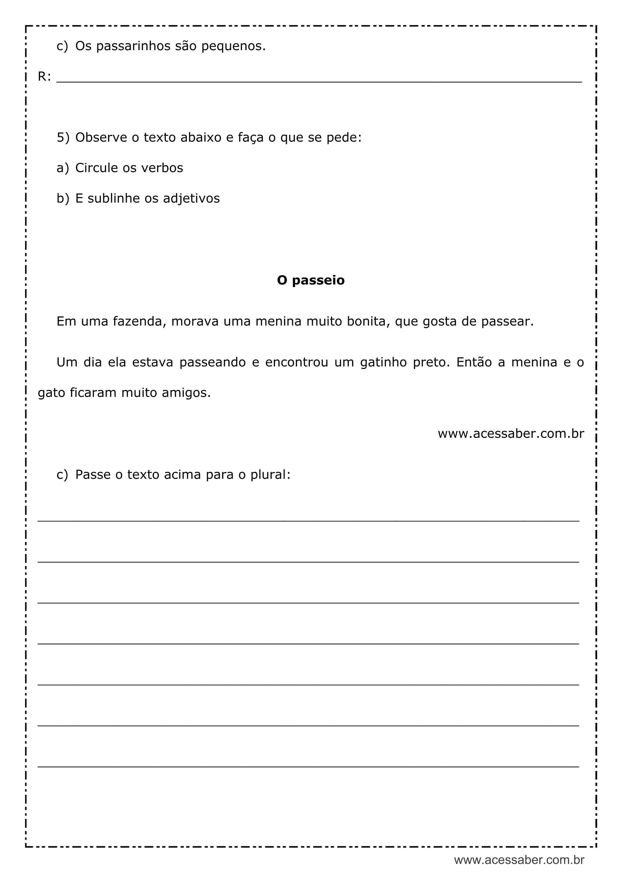 Interpretação de texto: O primeiro dia de aula - 4º ou 5º ano - Acessaber