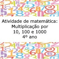 Atividade de matemática Multiplicação por 10, 100 e 1000 – 4º ano